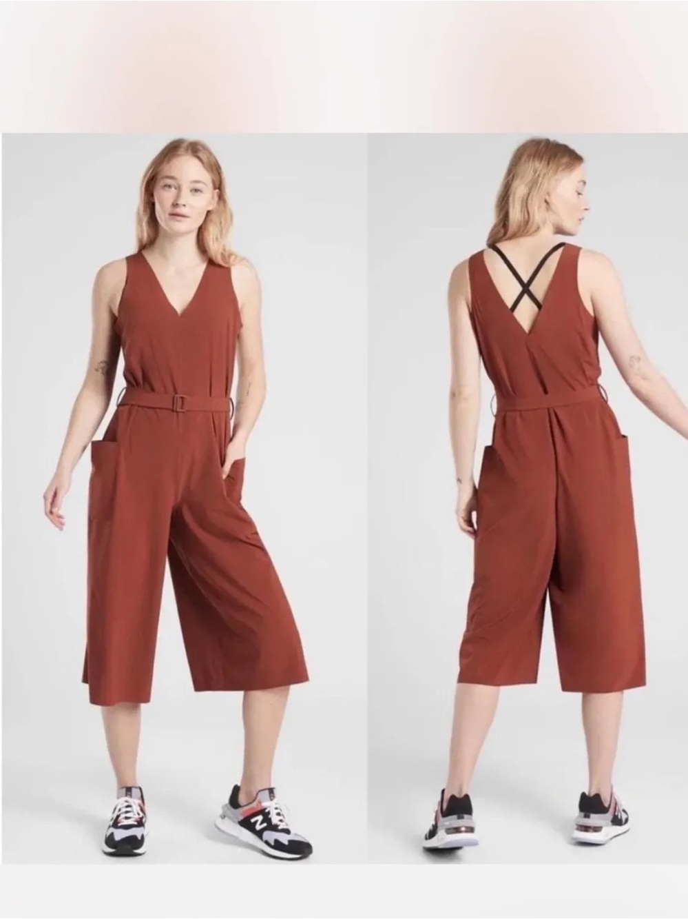 Athleta Sarasota Jumpsuit in Rust Red